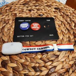 Cowboy Carter Tour Button Pin Set with Official Wristband